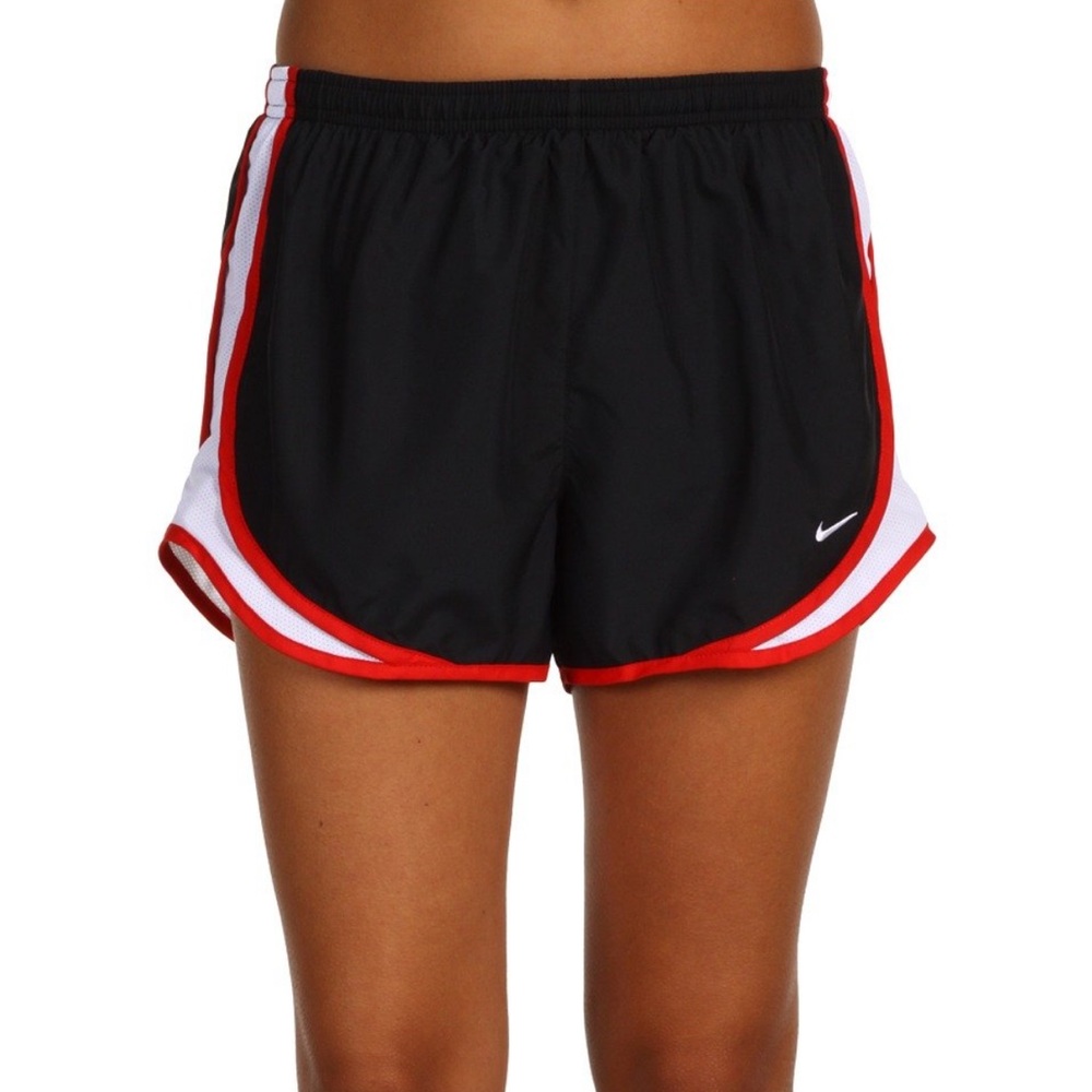 Nike Black and Red Tempo Running Athletic Shorts